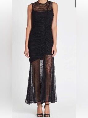 Camilla and Marc Plaza Black Lace Midi Dress Formal Whimsigoth Romantic Fairy 2